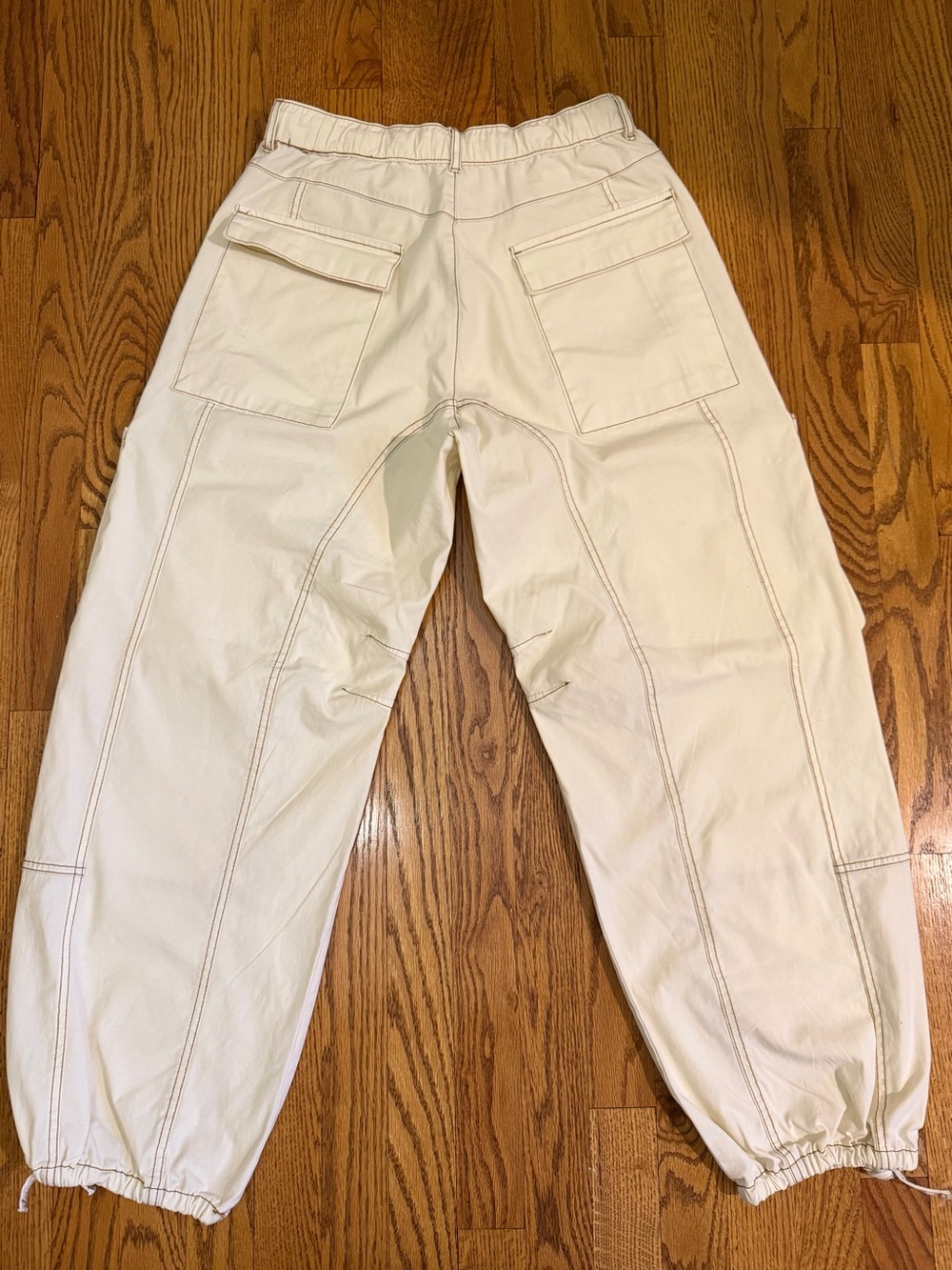 Zara Bone Utility Cargo Pants ~ Wide Leg - Picture 8 of 13